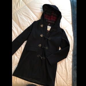 Navy & Plaid Tommy Hilfiger Hooded Winter Coat